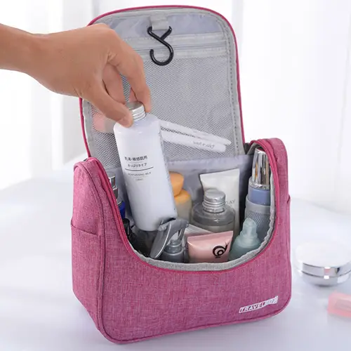 Promotional Zipper Women Mens Toiletry Bag Personalized Travel Cosmetic Organizer